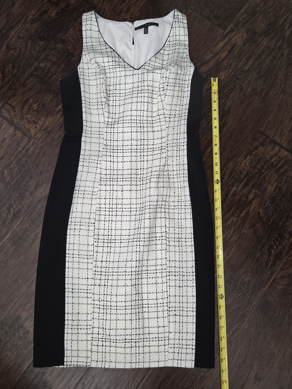 EUC White House Black Market Tweed Colorblock Sheath Dress 6